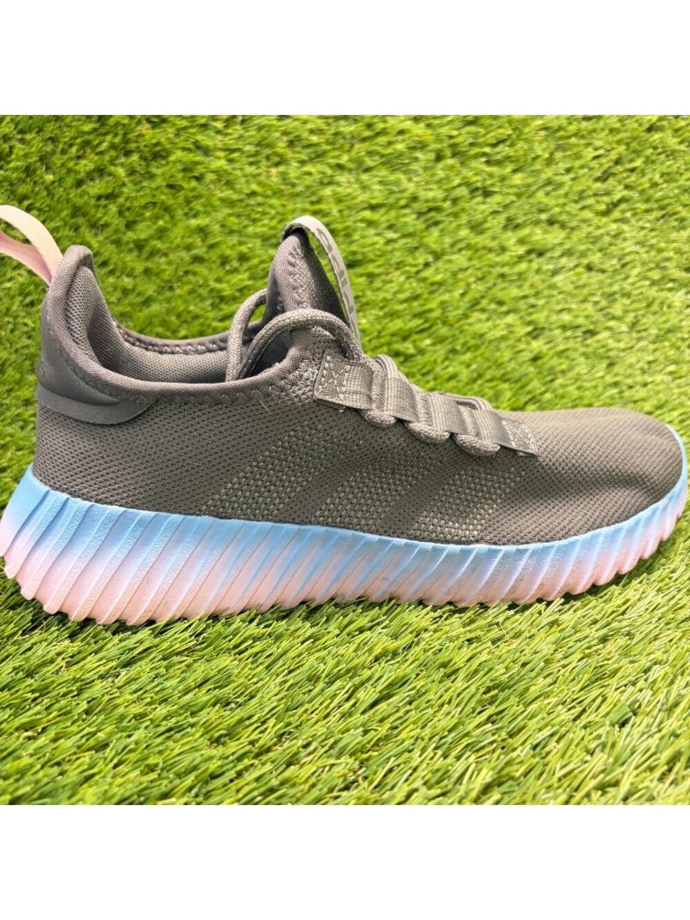 Adidas Kaptir Flow Womens Size 9 Gray Blue Pink Athletic Running Shoes Sneakers